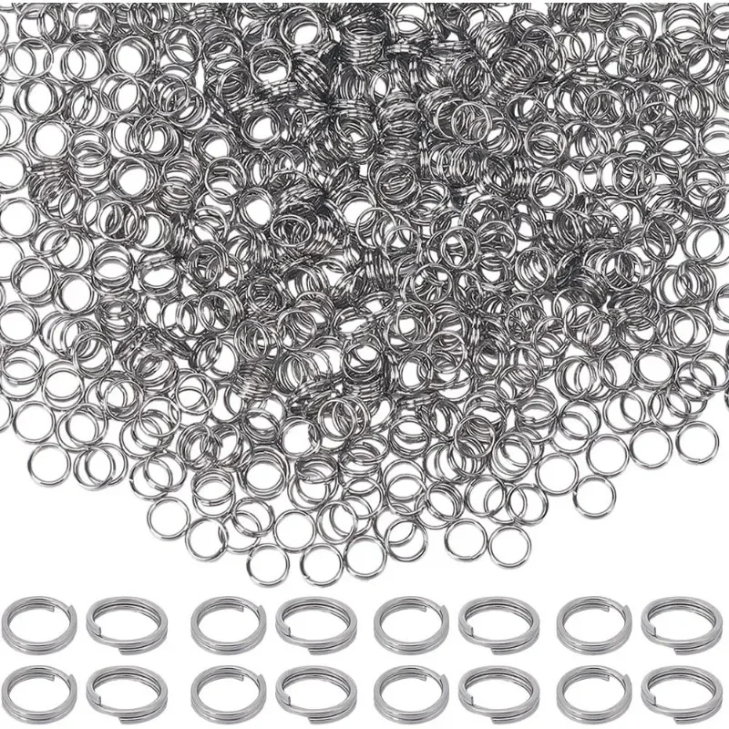 1000Pcs 5mm Silver Jump Ring Stainless Steel Split Rings Bulk Double Loops Round Small Metal Rings Connectors for Jewelry