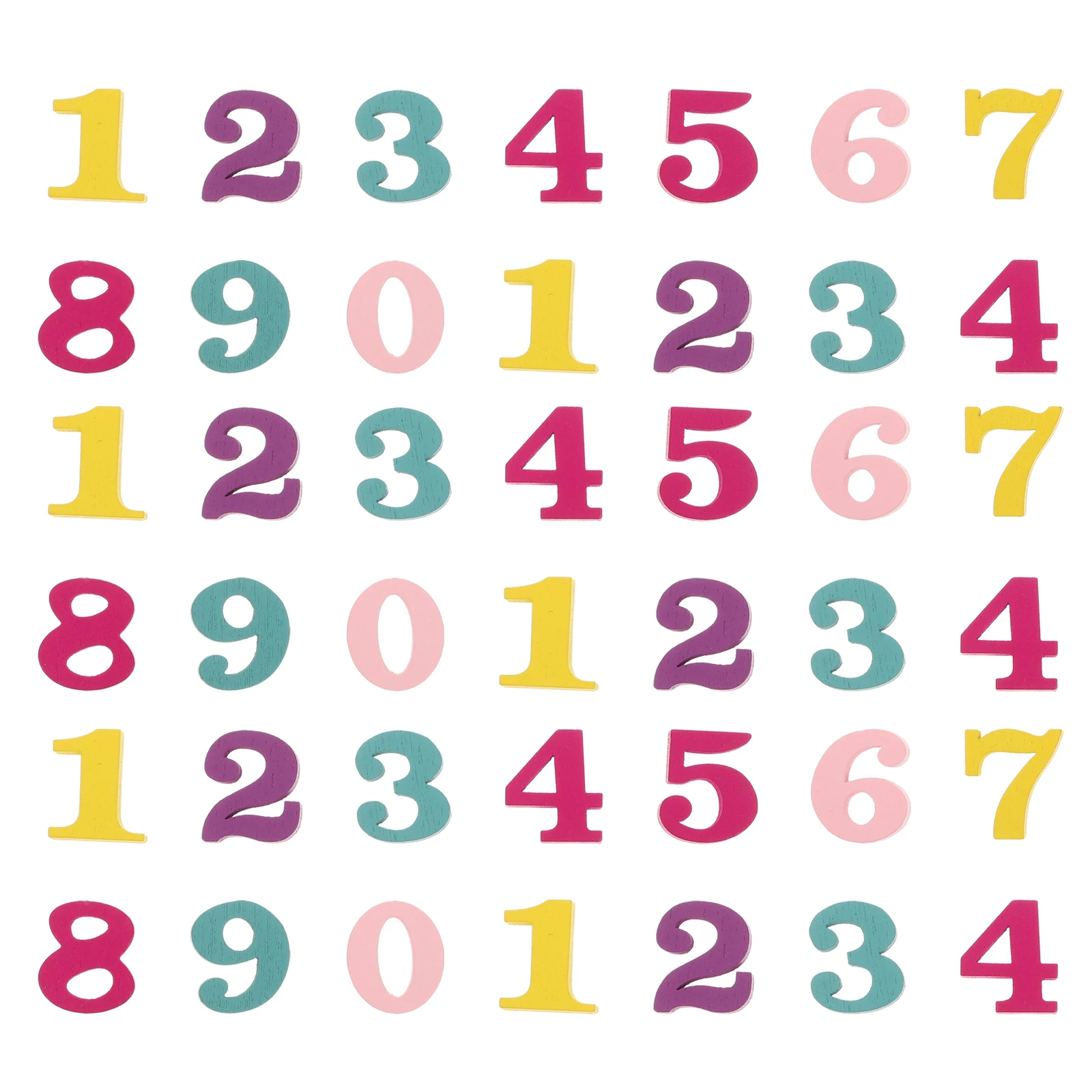 

200pcs Wood Number Chips Crafts Lightweight Preschool Education DIY Handmade Slices Kids Colored Numbers Montessori Toys