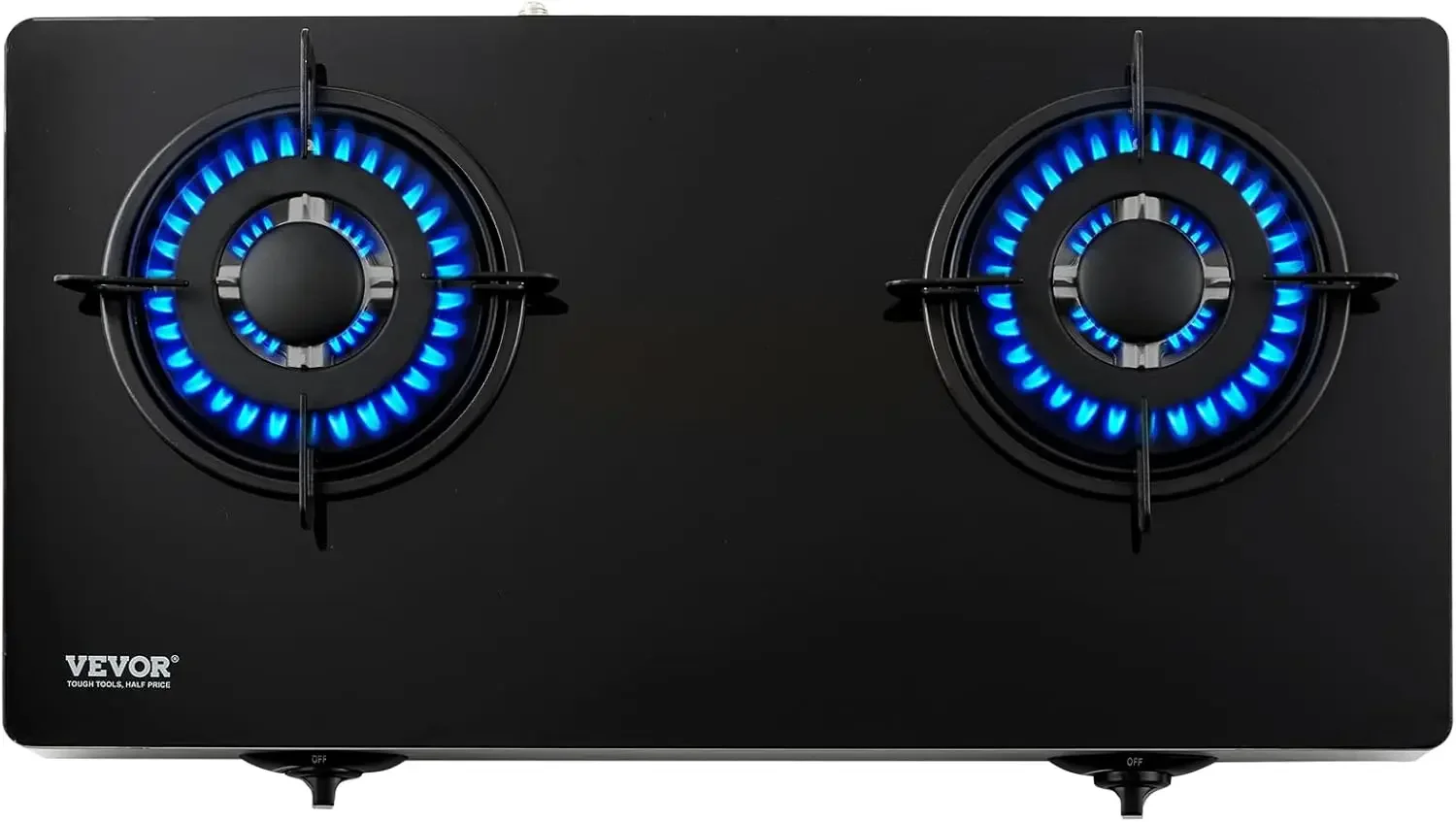 Płyta gazowa 28 cali, maks. 10100 BTU 2 palniki Blat ze szkła hartowanego Kuchenka gazowa, przenośna płyta gazowa na gaz ziemny