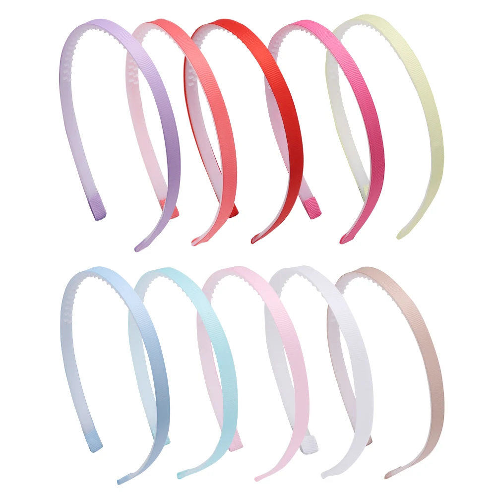 10 Stück Einfarbige Stoffbezogene Haarreifen mit Blanko-Basis für Frauen und Mädchen, DIY Schmuckherstellung Haaraccessoires – Detail 6