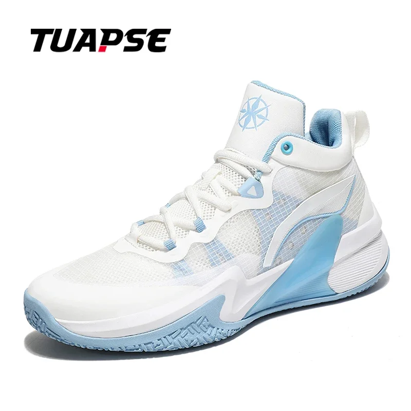 TUAPSE Men's Trend Practical Basketball Shoes Cushioning Elasticity Training New Anti-Skid Breathable Sport Shoes Size 38-45