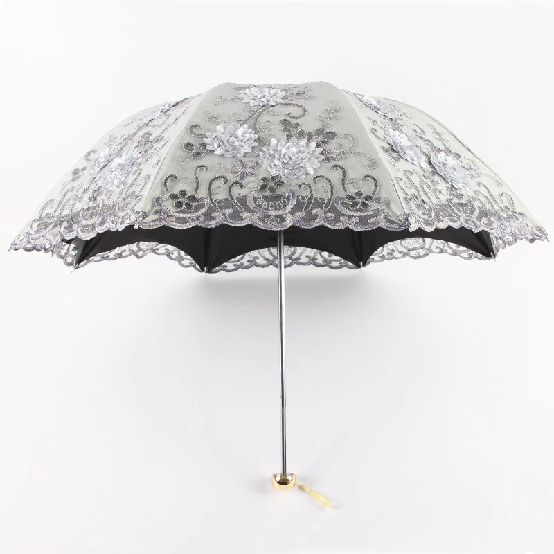 Princess Umbrella Sunshade Lace Anti-sunshine Ombrelle Women Anti-ultraviolet Rubber Sun Parasol Sunshine And Rain Dual-purpose