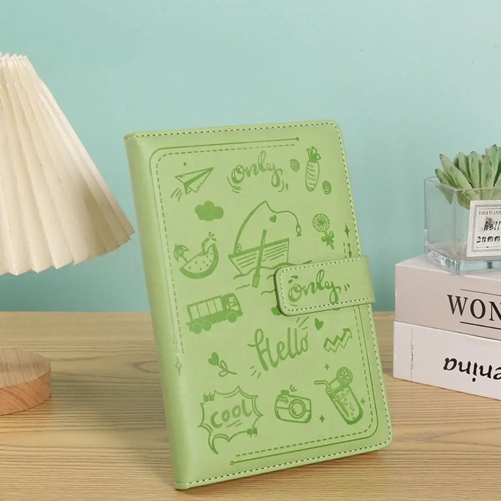 Cartoon Print PU Leather Notebook unique design Magnetic Buckle Work Notebook A5 Candy Color Portable Notebook Children's Gift