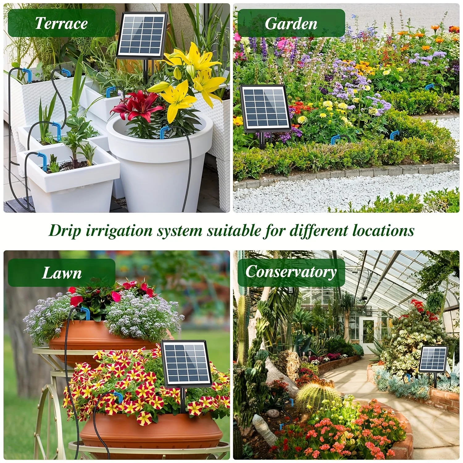 Solar Irrigation System For Garden Houses Drip Irrigation Kit For Potted Plants, Automatic Watering System For Balconies