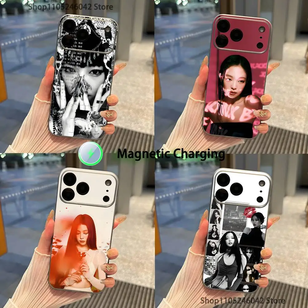 

Singer Cool J-Je-nnie-s For iPhone 17,16,15,14,13,12,11,Pro,Max,Plus,Mini Transparent gray Phone Case Magnetic Wireless Charging