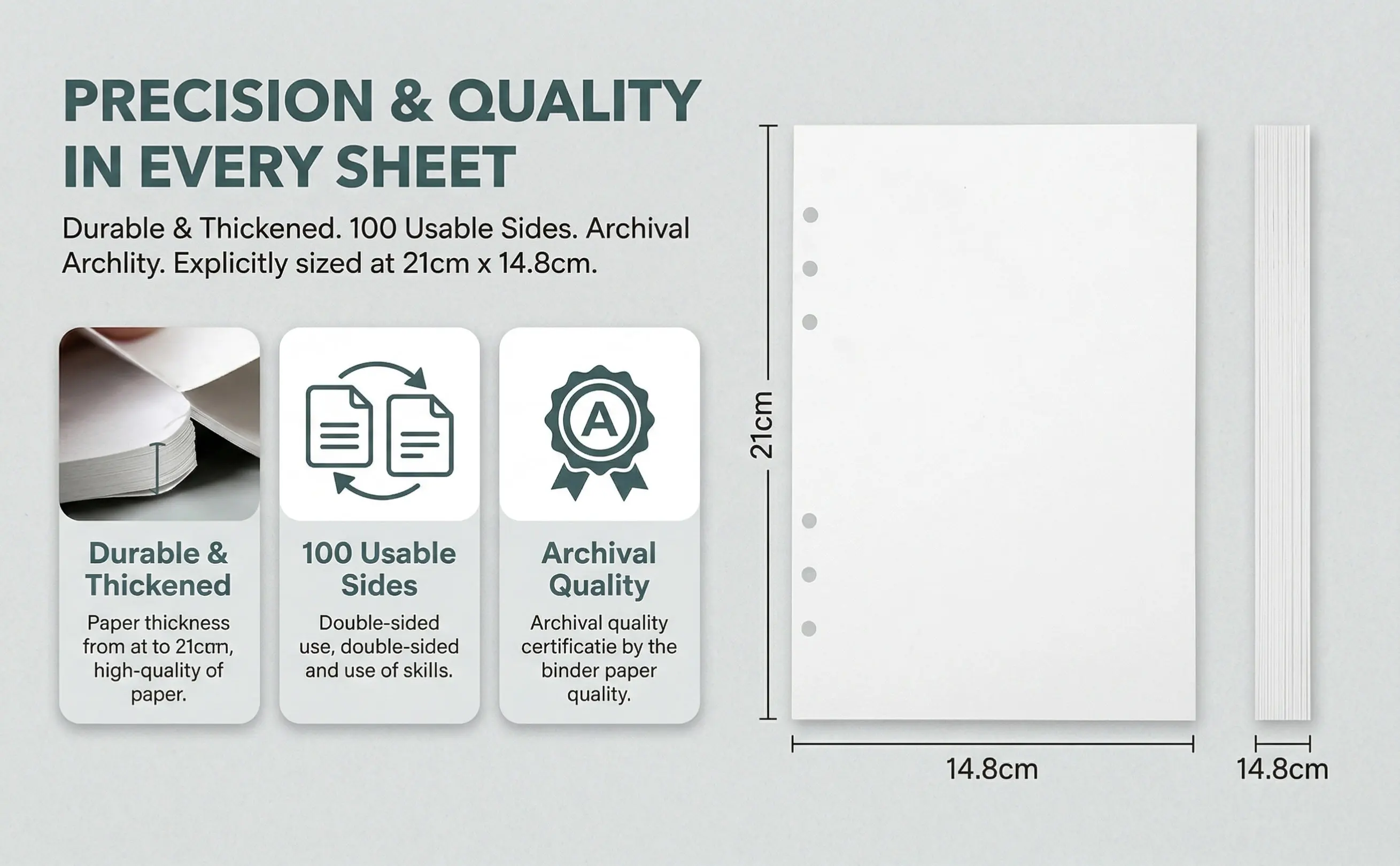 50Sheets A5 Double-Sided Release Paper Binder Refill Sheet for Sticker Collecting Album Scrapbook DIY Journaling 6-Ring