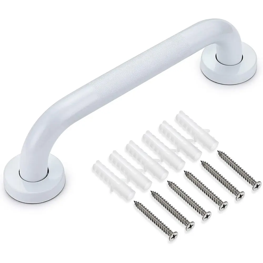 

12 Non-Slip Steel Bath Grab Bar - Secure Shower Handle with Screws, Safety Handrail for Bathroom, Toilet, Kitchen, and Stairs, W