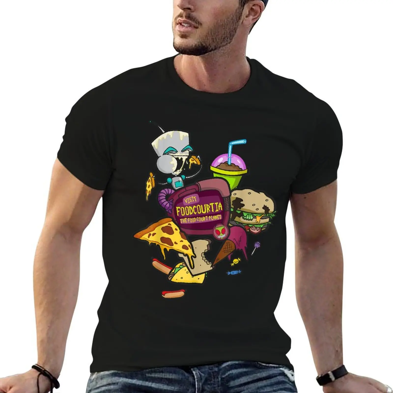 

Foodcourtia T-Shirt t shirt for man 100 percent cotton cotton t shirt man T-Shirt