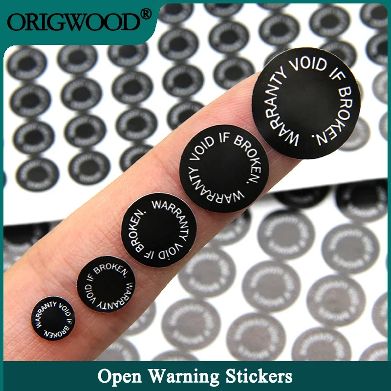 

WARRANTY VOID IF BROKEN Screw Hole Tamper Evident Security Seal 6/8/10/12/15mm Removal Proof Open Warning Brittle Paper Sticker