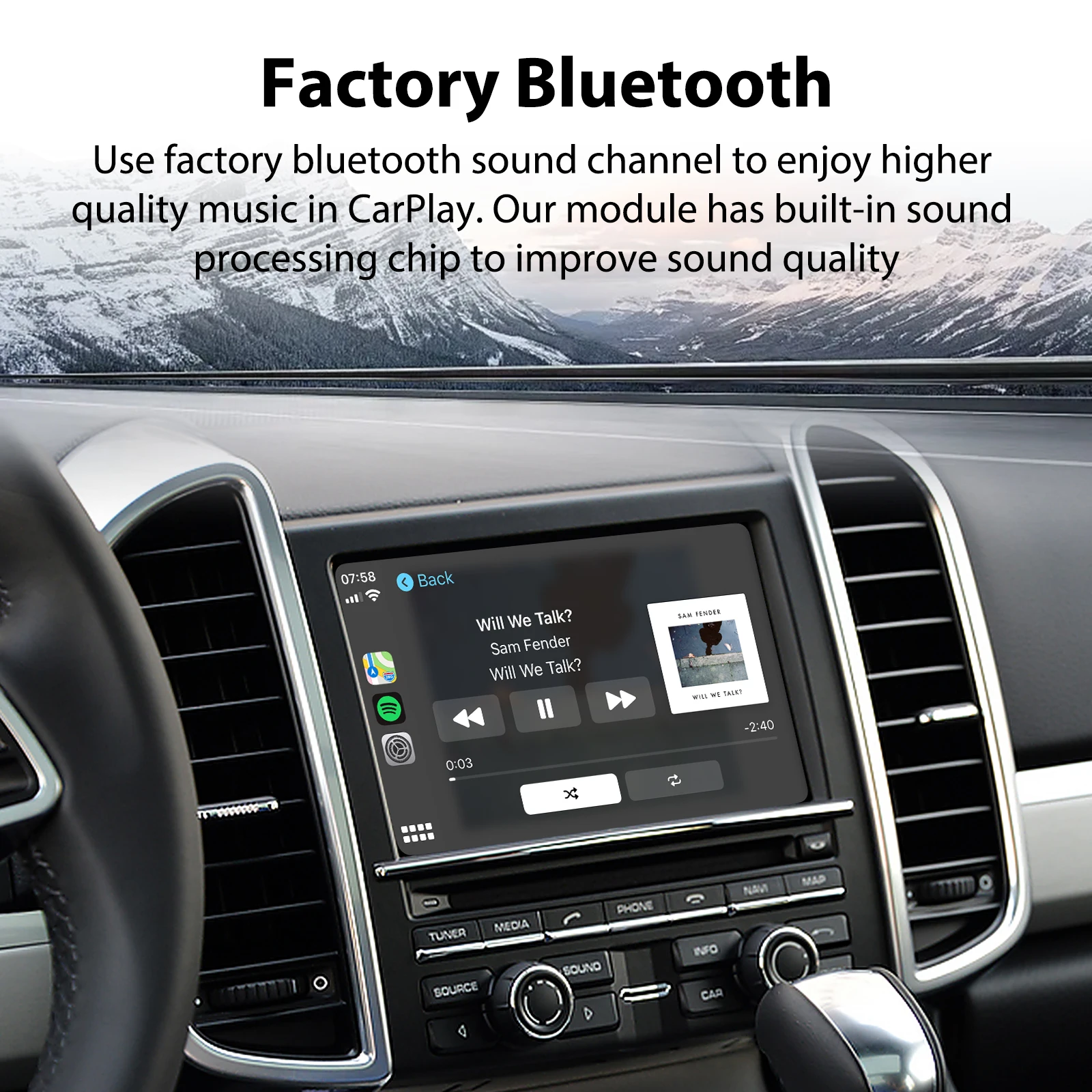 Wireless CarPlay Android Auto Retrofit Kit Decoder Box for Porsche PCM3.1 with OEM Integration Wireless Interconnection Syetem