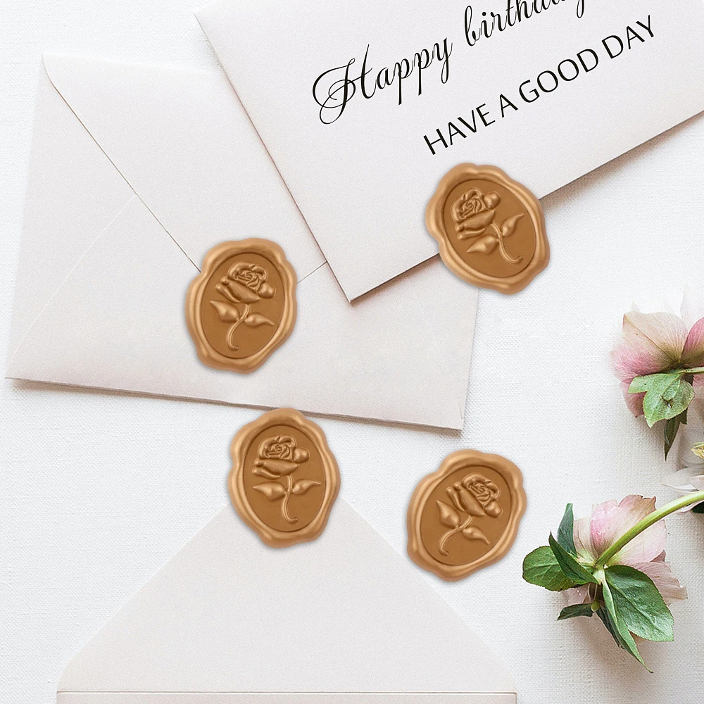 20Pcs/set Blue Grey Green Rose Wax Seal Stickers Handmade Envelope Seals Self Adhesive Wax Stickers for Wedding Invitations