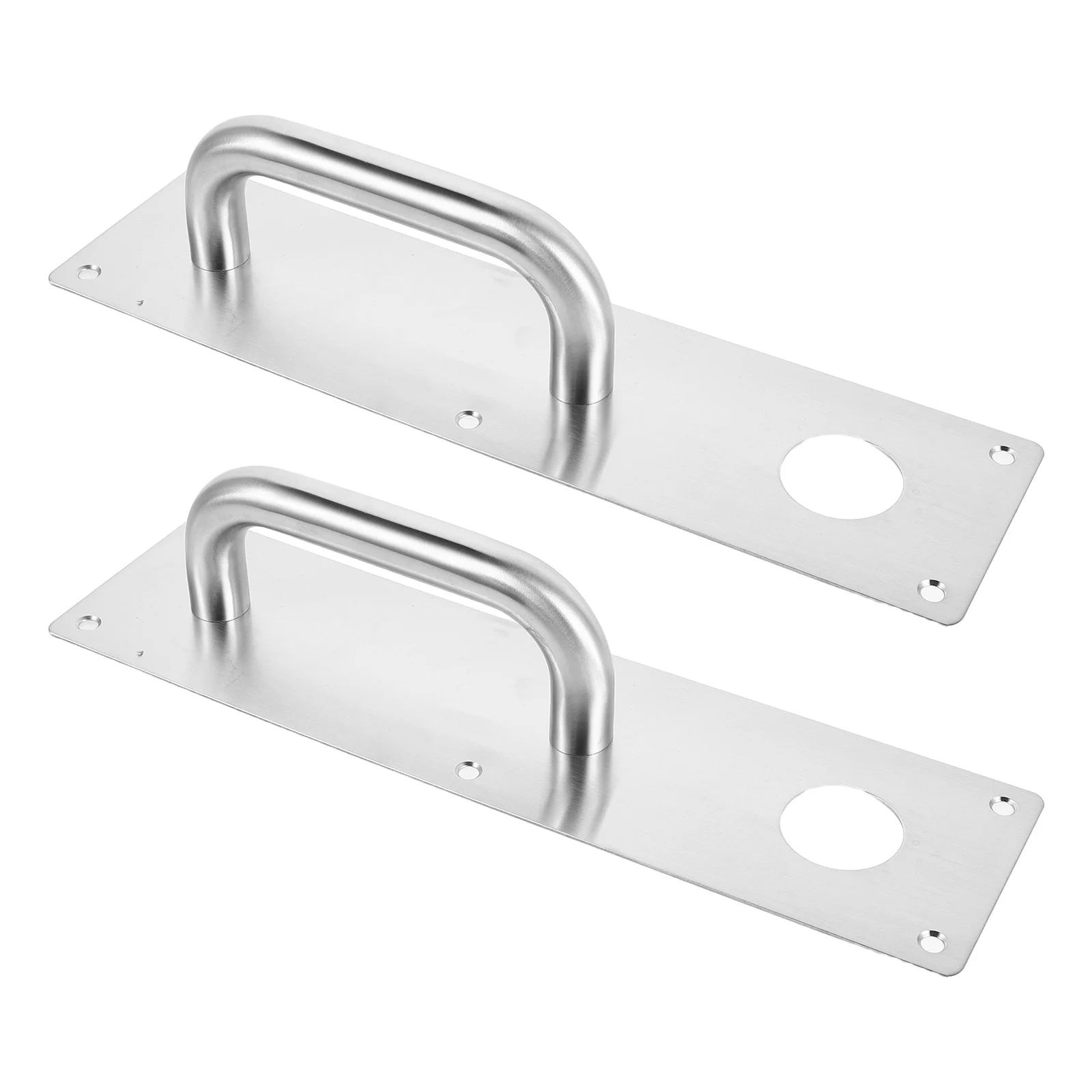 

2Pcs 30x8x65cm Stainless Steel Door Pull Handle Flush Design Integrated Lock Hole for Fire Commercial Closet Door Handle Plate