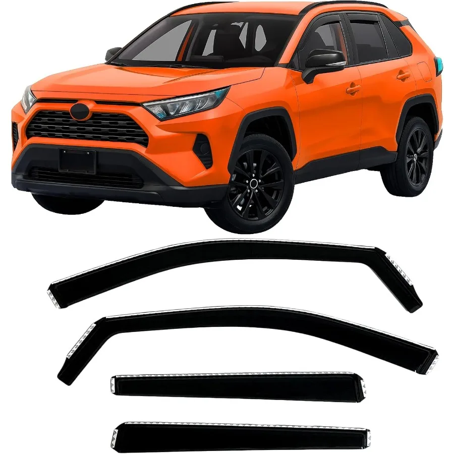 

20192025 InChannel Rain Guards Side Window Visor Deflectors for Rav4 SE XSE LE XLE Adventure Limited Hybrid 2020 2021 2022 202