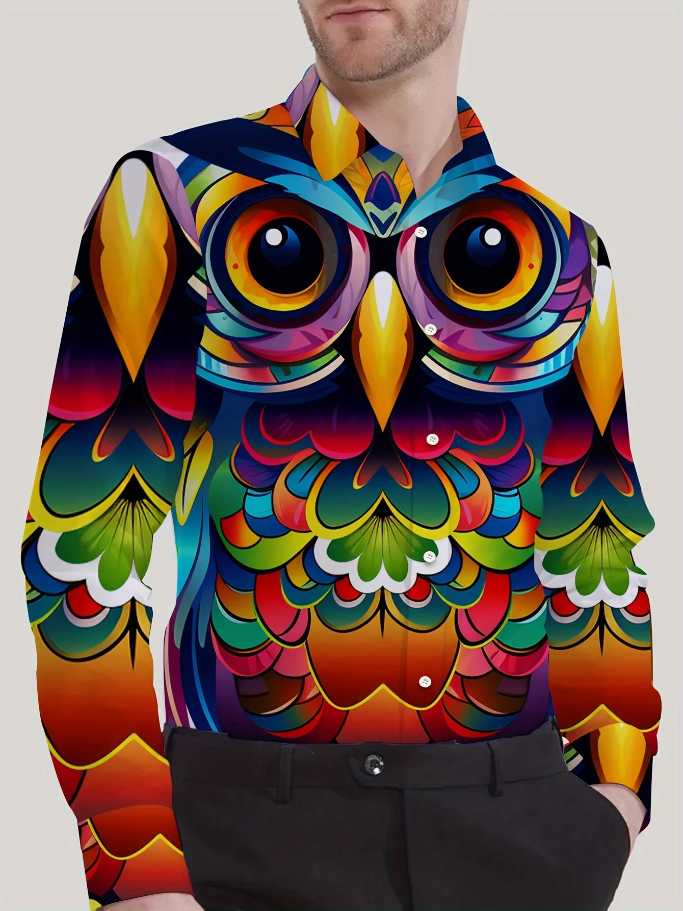 

Fashion 3D Printed Geometric Pattern Shirt Casual Street Men's Shirt Simple Design Harajuku Men's Long Sleeve Top 2025