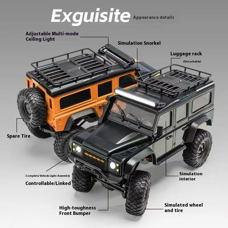 1:16 Rc Crawler Rc Offroad 4x4 modelo de simulación coche de escalada vehículo todoterreno Rc de alto rendimiento con diseño realista para niño