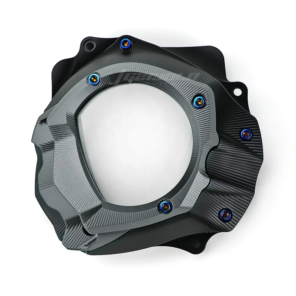 

For XMAX 250 300 400 2021-2023 Motorcycle CNC Transmission Guard Stator Gearbox Cover with Transparent Lens Accessories