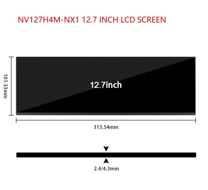 New Original  12.7 Inch NV127H4M-NX1 LCD Display Resolution 2880x864 IPS Bar Secondary Display Supermarket Long Strip lcd panel