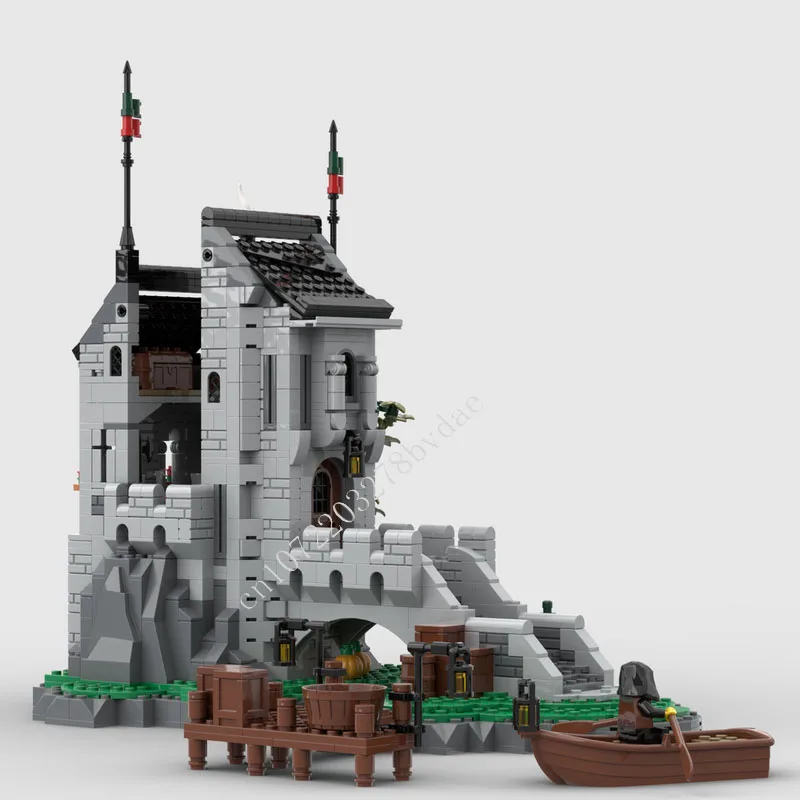 

1383 шт., часы Woolfpack Tower MOC, креативная модель с видом на улицу, строительные блоки, архитектура, сделай сам, образование, сборная модель, игрушки, подарки