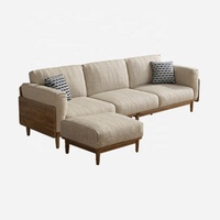 Modern sectional solid wood sofa couch living room furniture L shaped fabric sofas