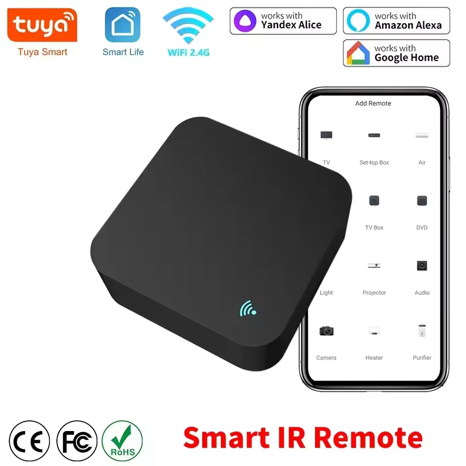 Tuya wifi ir controle remoto inteligente universal infravermelho para controle de casa inteligente para tv dvd aud ac funciona com amz alexa google casa