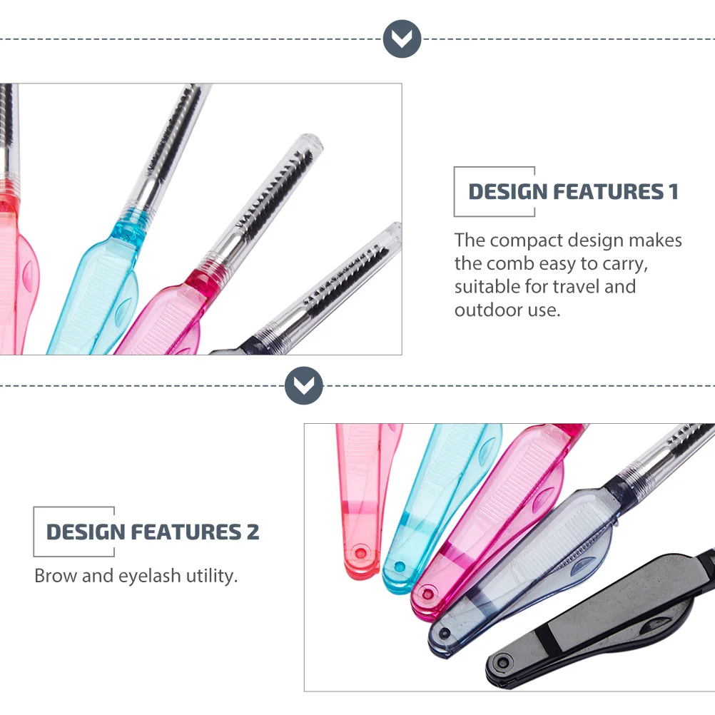 

10Pcs Eyelash Combs with Eyebrow Brush Multi Functional Folding Makeup Tool Compact Size Easy to Carry for Outdoor Home Salon