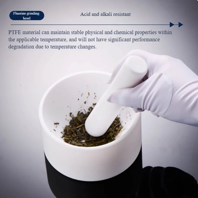 PTFE mortar experiment mashing bowl jar grinding mortar rod corrosion resistance and strong acid and alkali resistance