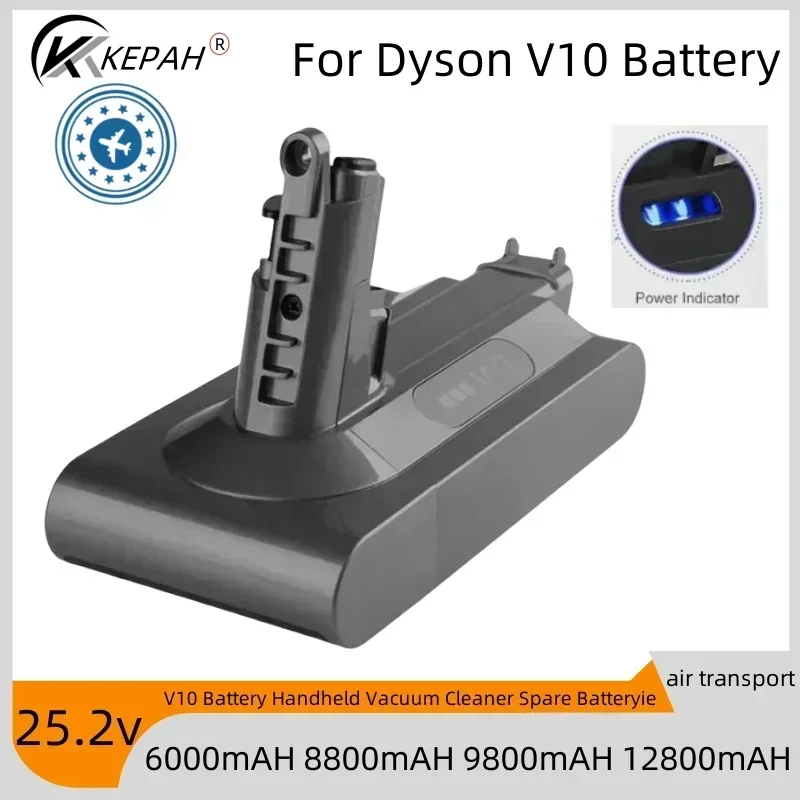 Batterie de remplacement V10 pour batterie Dyson 12800mAh 25.2V V10 Compatible avec Dyson SV12 Animal V10 absolu