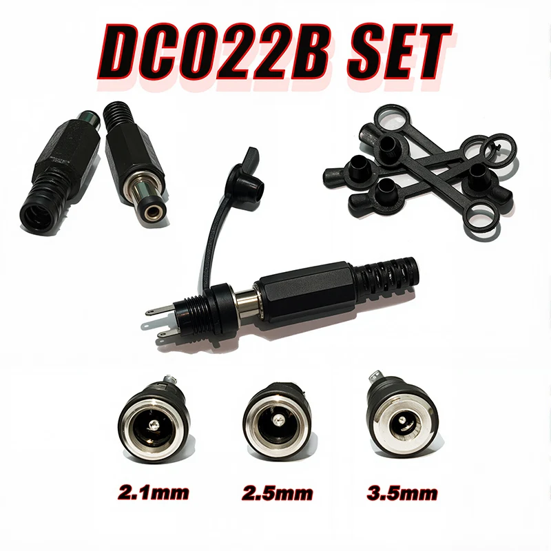 

10/50/200Pcs DC-022B DC Power Socket 5.5x2.1/2.5mm Panel Mount Female Jack Socket DC Connector DC022B