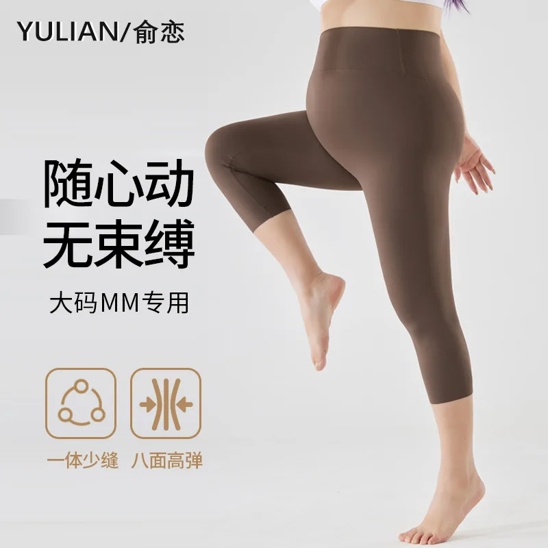 Plus Size Capri Shark Leggings for Women Summer Thin Anti See Through High Waist Tummy Control Butt Lift Yoga Fitness Pants Fit