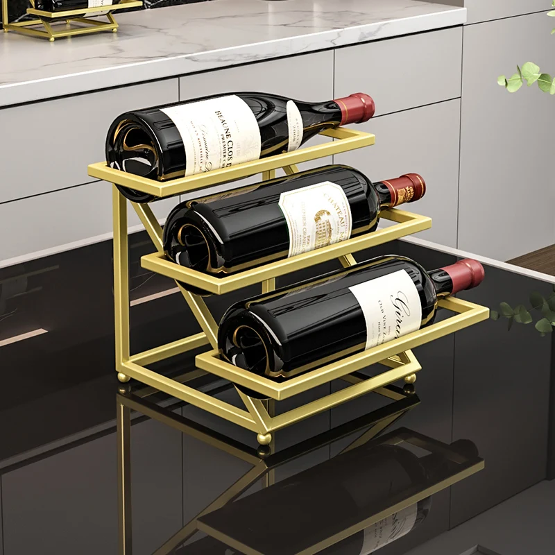 

Wine Rack Decorative Light Luxury Wine Display Rack Living Room Wine Cabinet Bottle Rack Household High-end Red Wine Rack