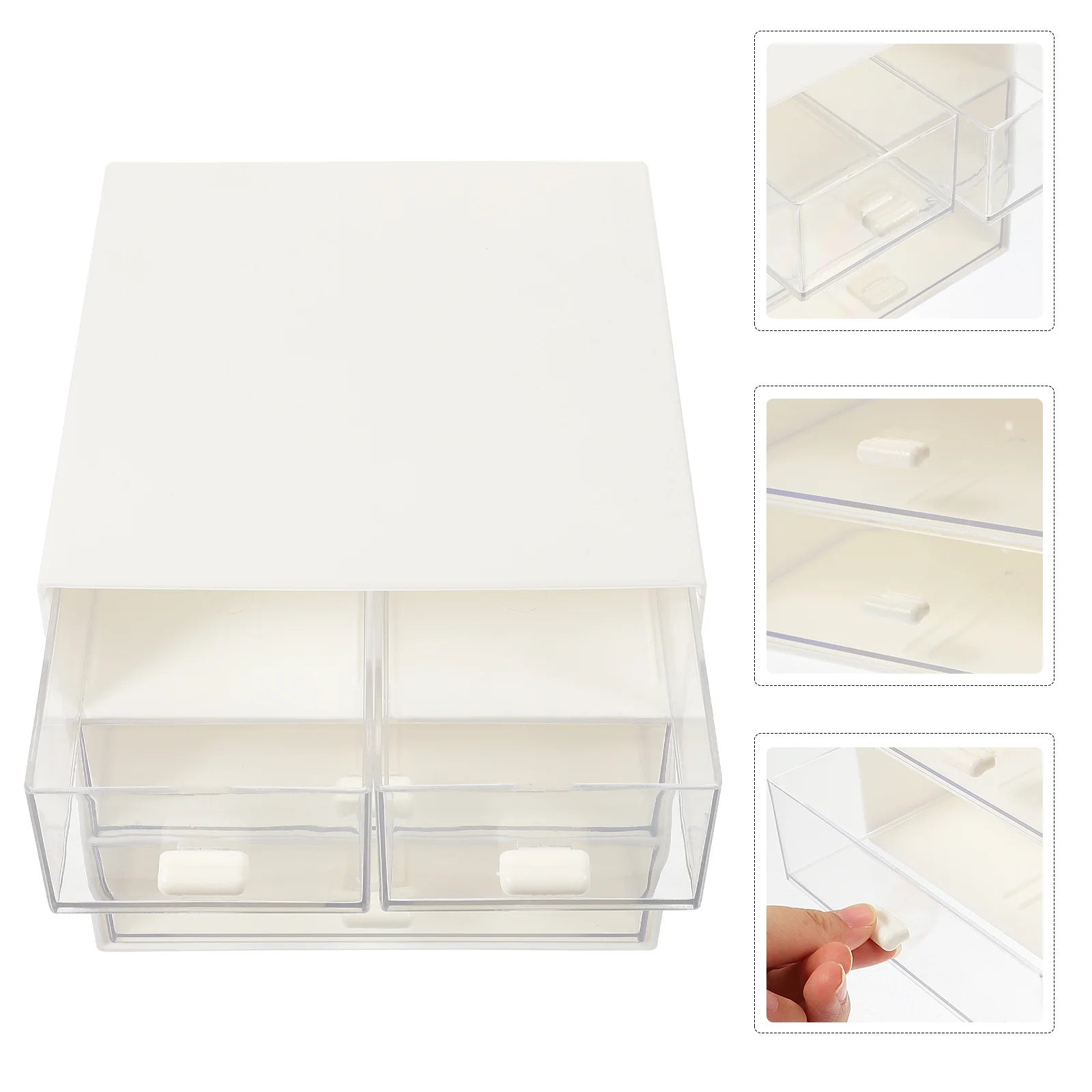 

3 Tier Transparent Drawer Storage Box for Jewelry Cosmetics Lipstick Nail Polish Organizer Desktop Sundries Case Desk Stationery