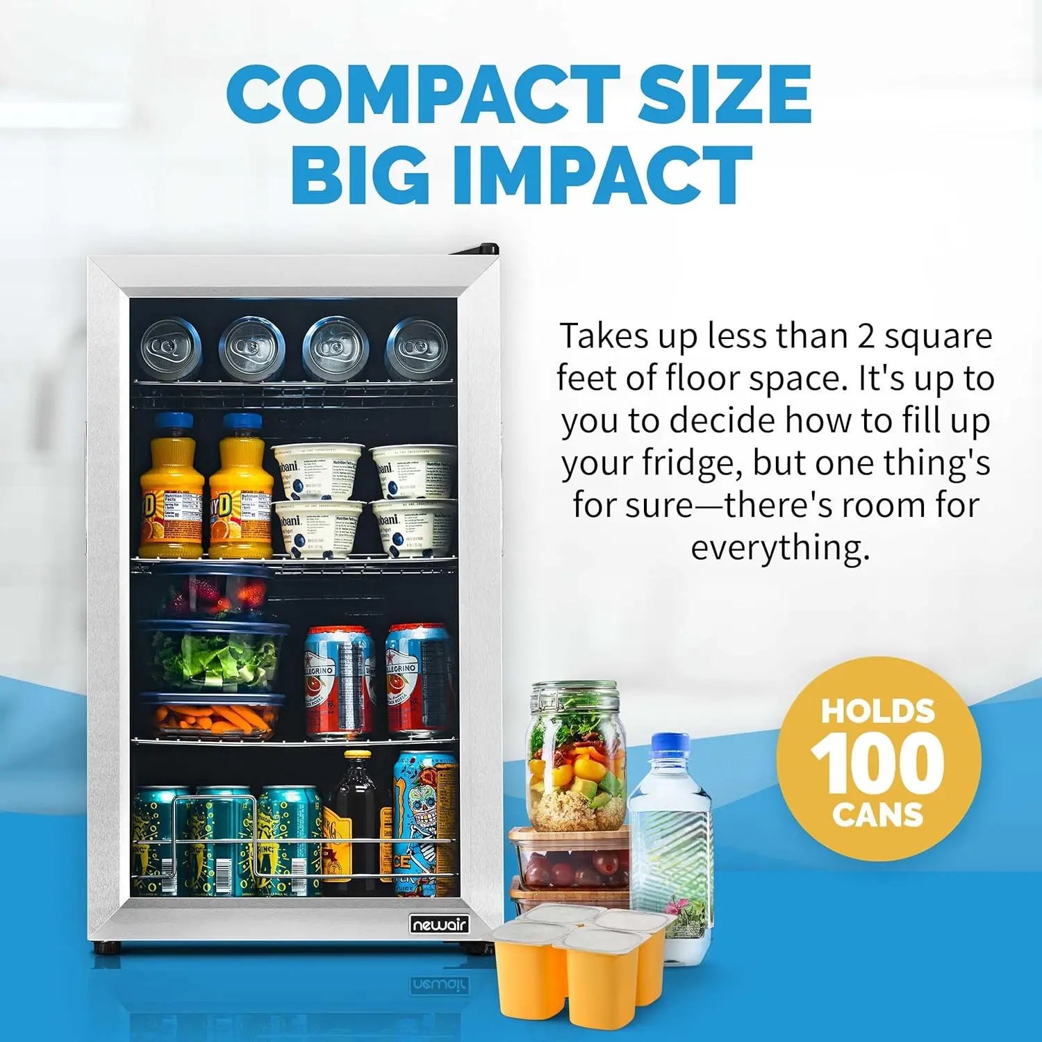 

Small Cooler 2.4 Cu. Ft. Mini Fridge , 5 Custom Temperature Settings for Beer, Wine, Soda, and Cooler Drinks