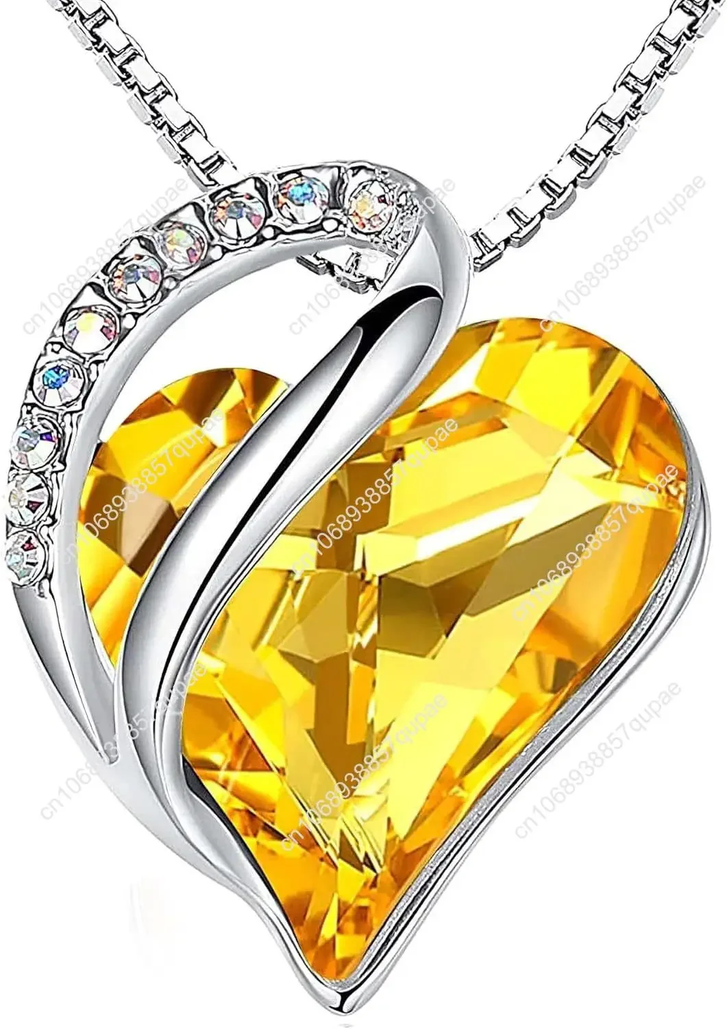 Ожерелья Leafael для женщин, подвеска в форме сердца «Бесконечность любви» с кристаллами камня, ювелирные подарки для жены, посеребренное 18 + 2