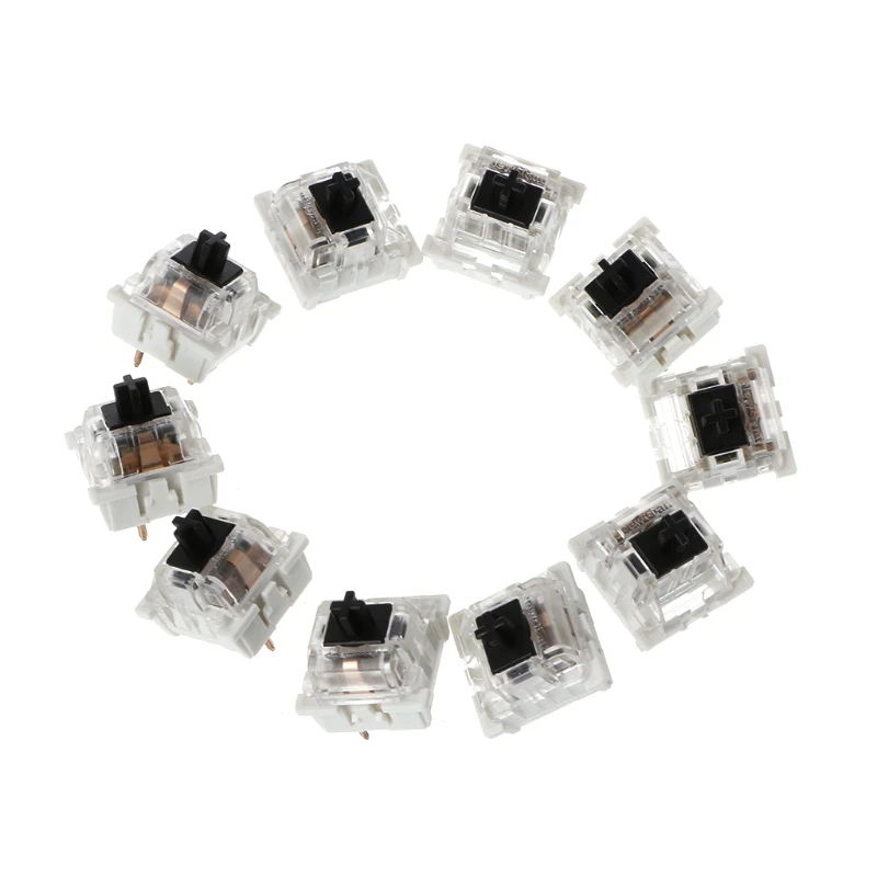 Blue Switches for Gateron Mechanical Keyboard Cherry MX Compatible White Bottom Clear Blue Switch 10 Pieces