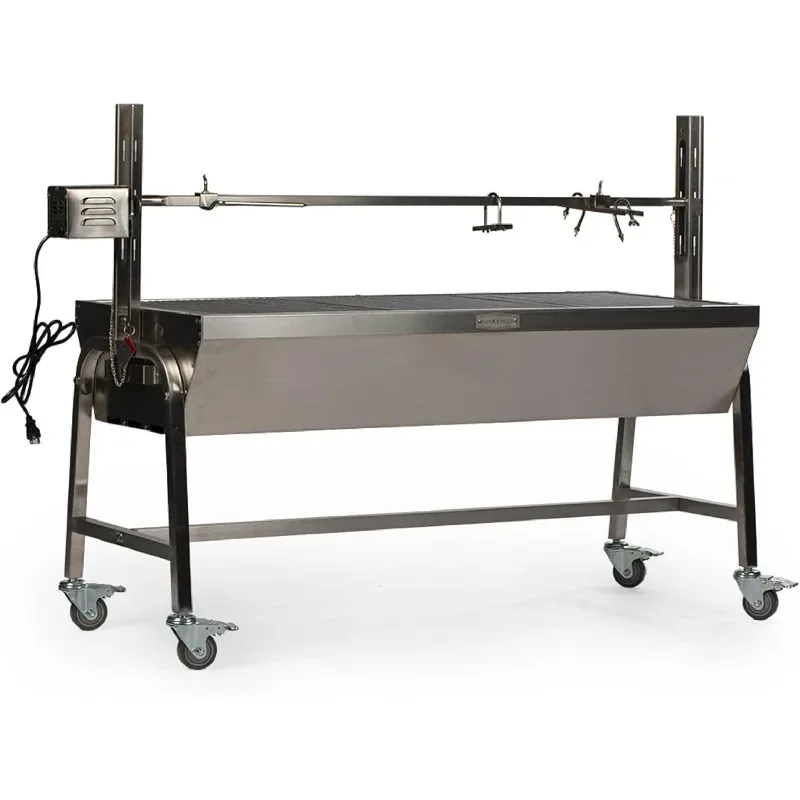 TITAN GREAT OUTDOORS 13W Stainless Steel Rotisserie Grill, 4 RPM Rotation Speed, Rated 88 LB Outdoor Cooking Spit Roaster