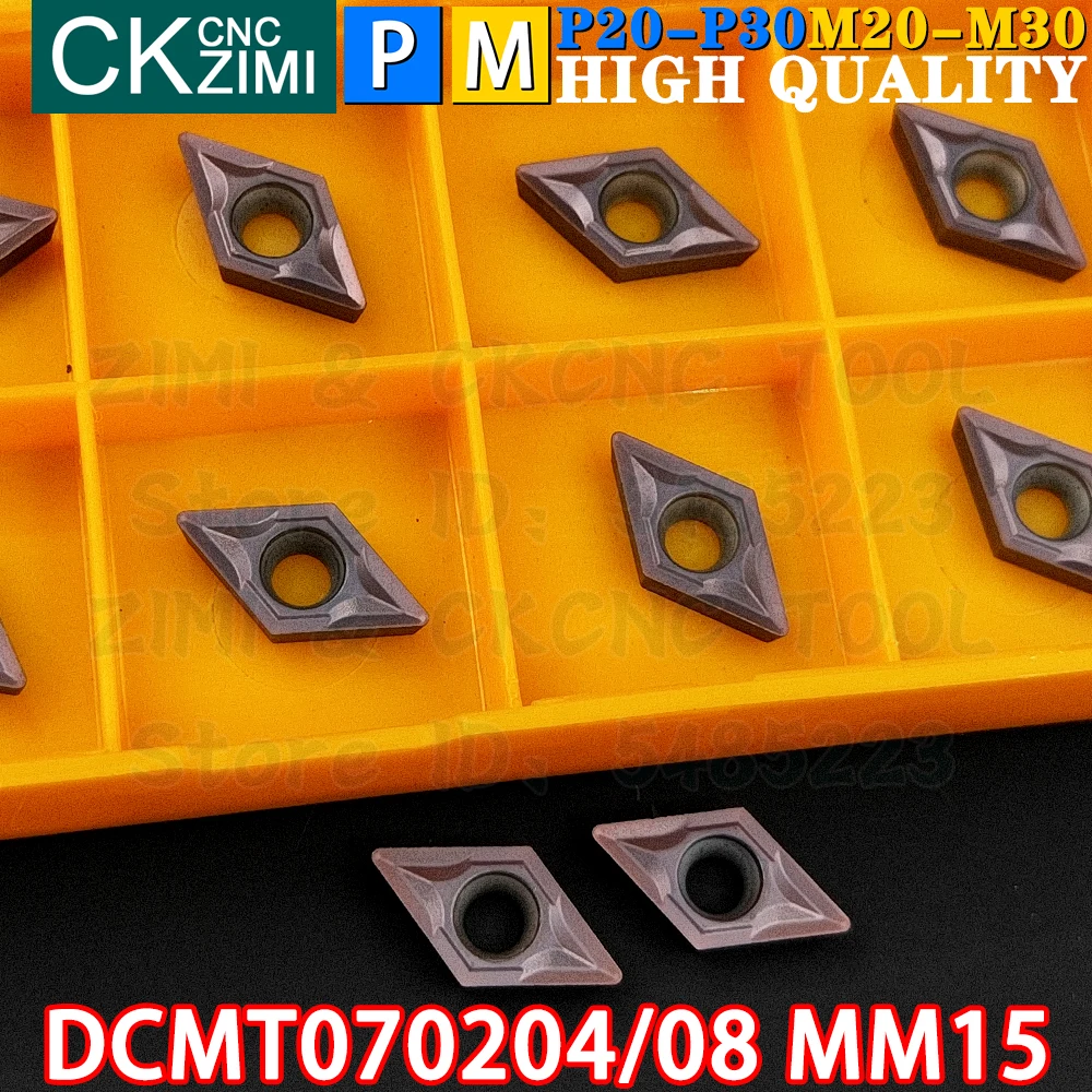 DCMT070204 MM15 DCMT070208 MM15 DCMT21.51 DCMT21.52 MM15 Insertos de carburo Insertos de torneado internos externos Herramientas Herramientas de corte de torno de metal CNC DCMT 0702 DCMT 07 Herramientas de carpintería