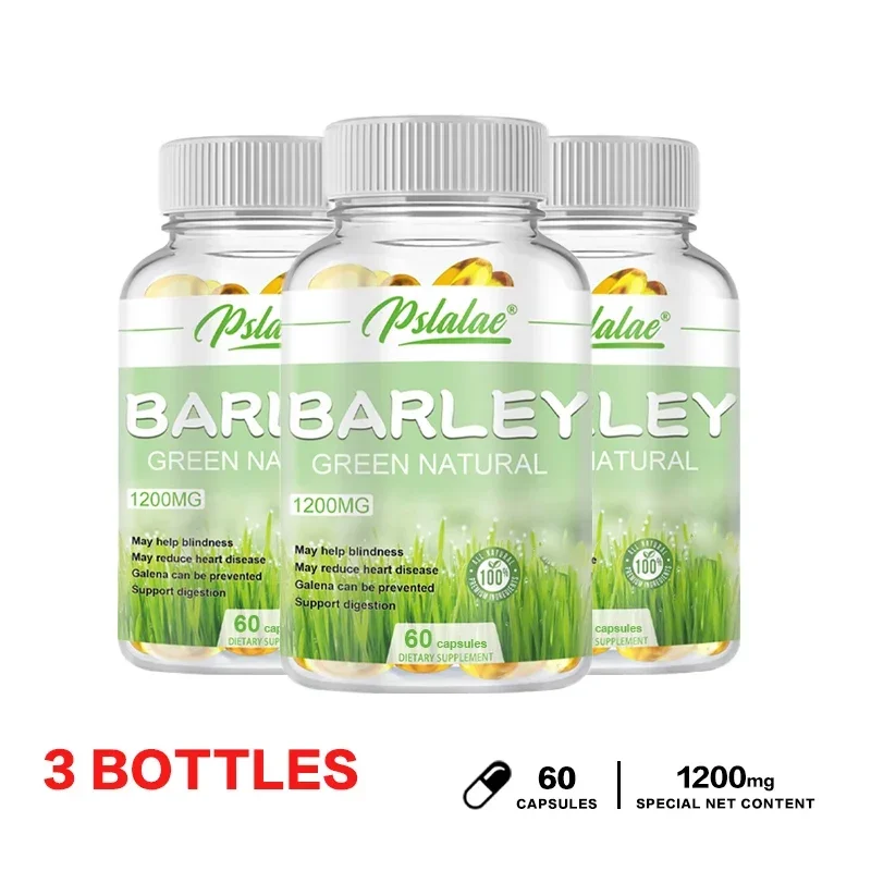 Barley Grass Capsules - Rich in Vitamins & Fiber, Antioxidants, Immune System, Digestion & Heart Health, Cardiovascular Health S