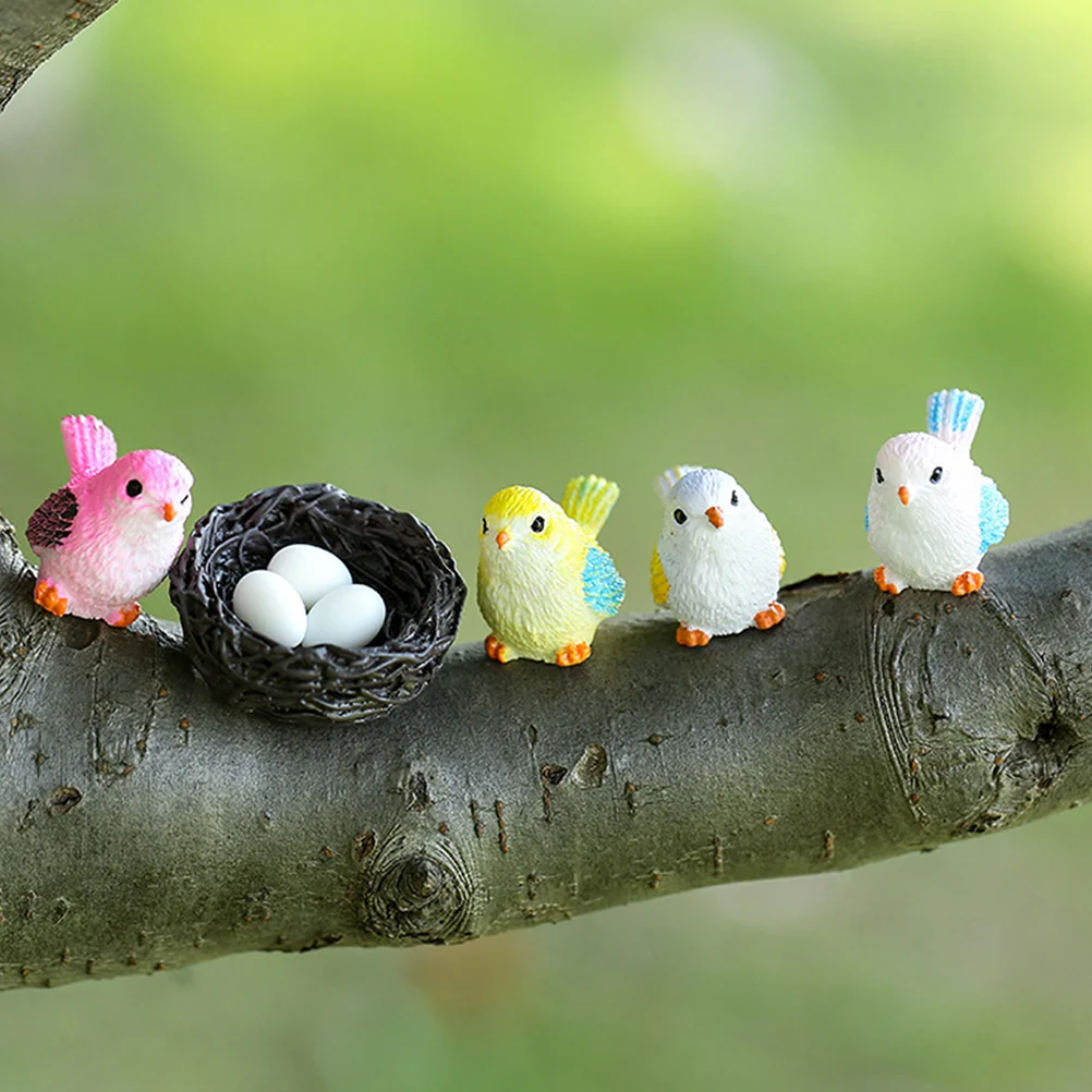 

Resin Succulent nament Miniature Birds Nest Adorable Figure Garden Decor Tiny Baby Lightweight Plant Decor Mini