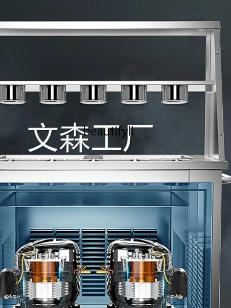 Commercial High-Power Thick Cut Yogurt Machine Single and Double Pressure Snowflake Cheese Fruit Ice Cream Fried Yogurt Rolls