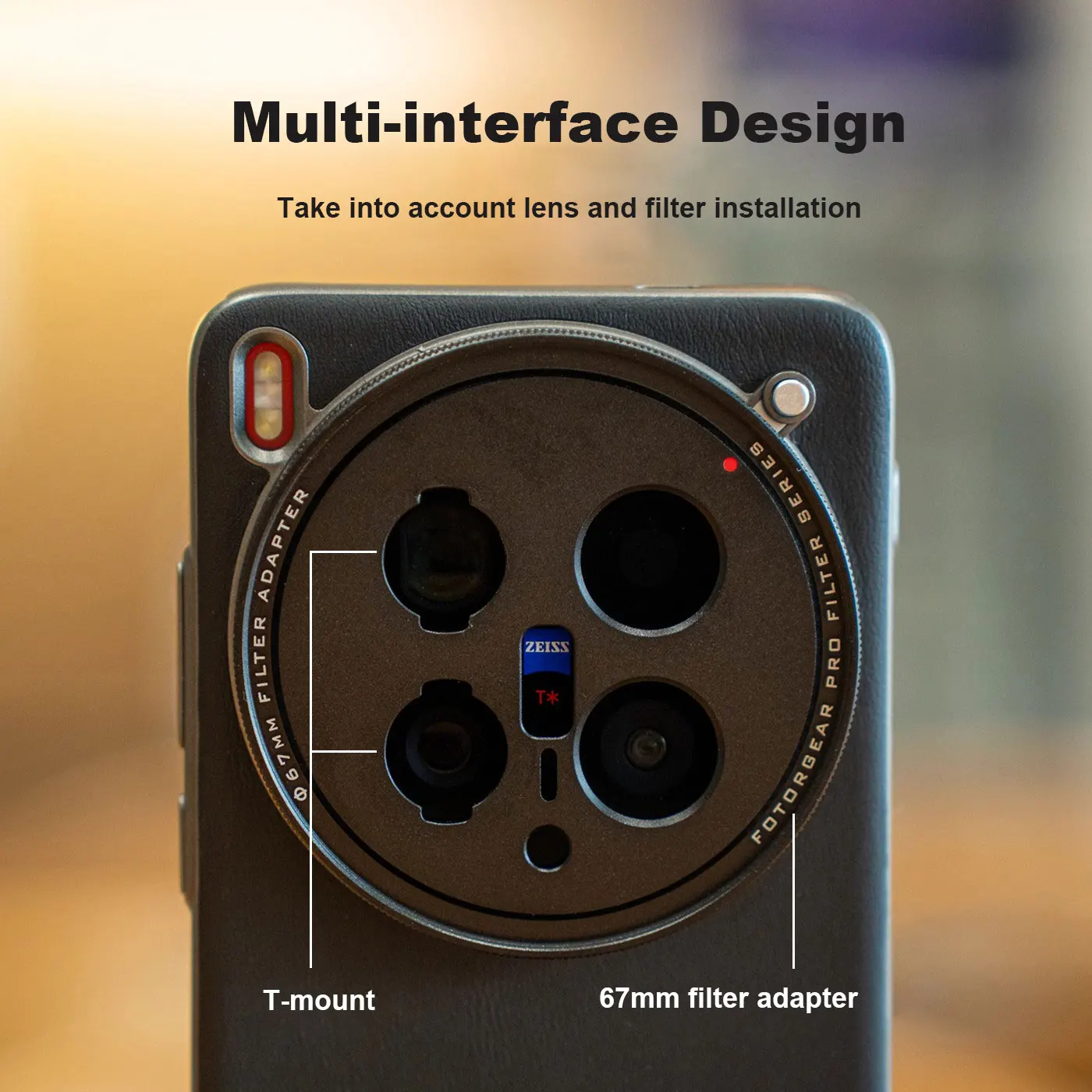 Fotorgear V to T Mount Lens Adapter for Vivo X200 Ultra
