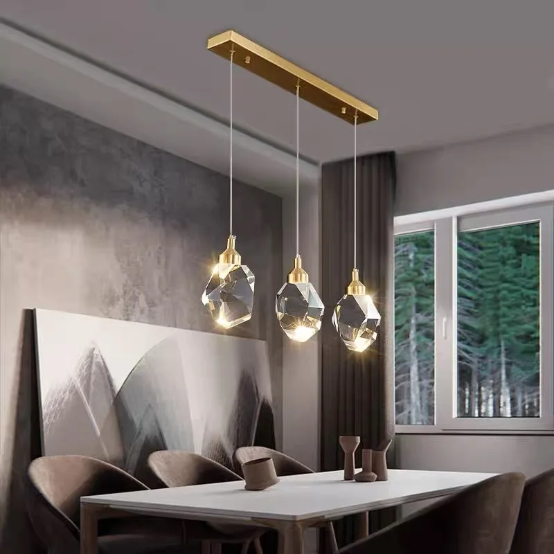 

Modern Crystal Chandelier Indoor Crystal Ceiling Light Fixtures With Clear Solid Crystal For Living Room Hallway Kitchen Lamp