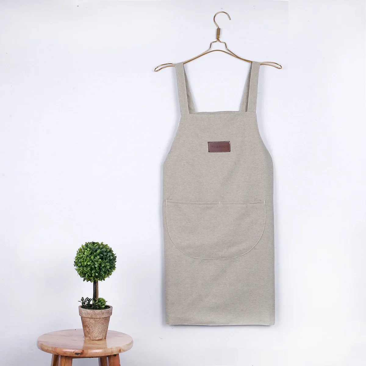 Apron Korean version of simple household cooking sleeves female fashion strap waterproof and oil-proof waist kitchen