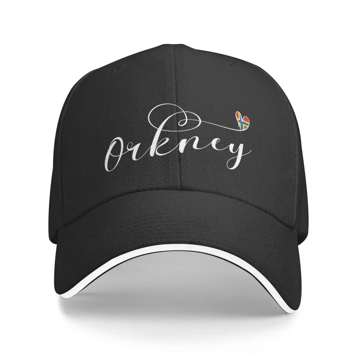 Orkney Flag in Heart, Northern Isles, Scotland Baseball Cap Rugby Horse Hat Anime For Women Men's