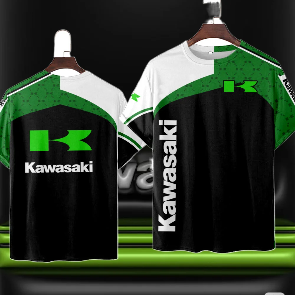 가와사키 여름 야외 스포츠 인기 있는 빠른 건조 통기성 오토바이 티셔츠 얇은 오토바이 스포츠 편안한 티셔츠