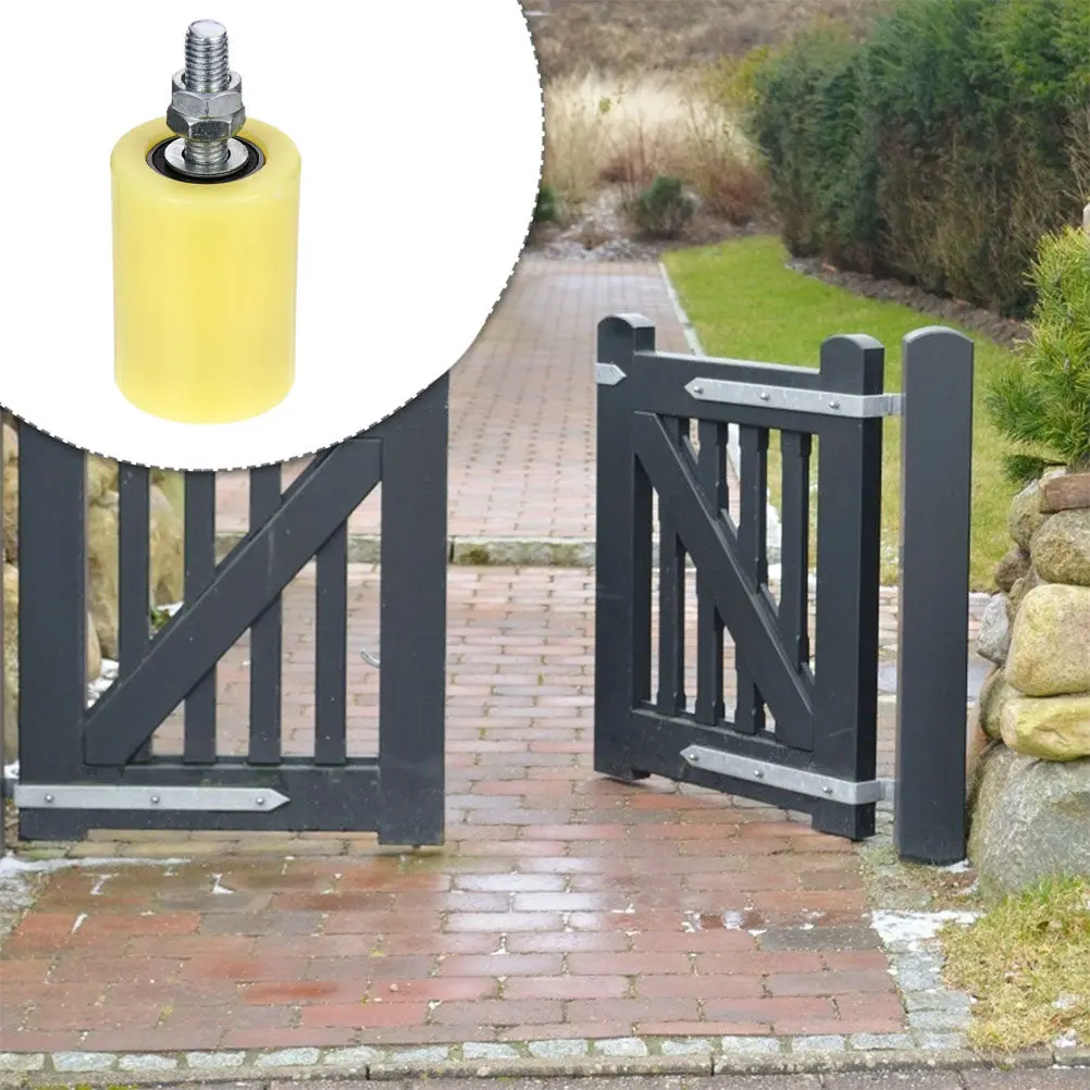 

2 шт. нейлоновых роликов для раздвижных ворот, усиленные направляющие ролики для дверей, сменные запчасти для раздвижных дверей и ворот на участке