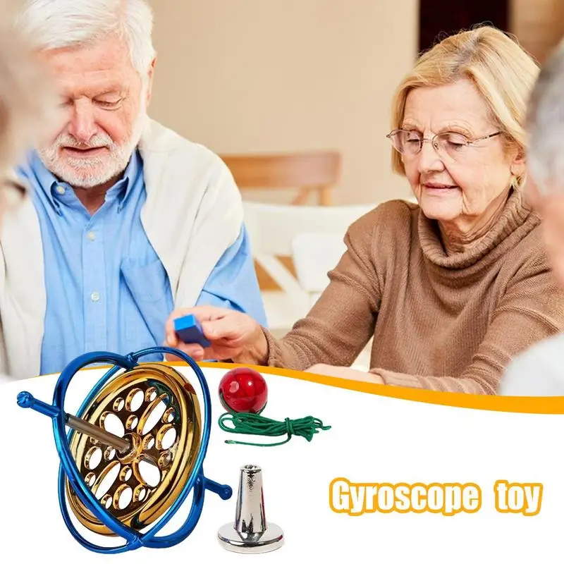 Precision Gyroscope Hallow Design Metal Turn Over Gyroscope Gold Desktop Gyro Toy Decorative Attractive Science Gear