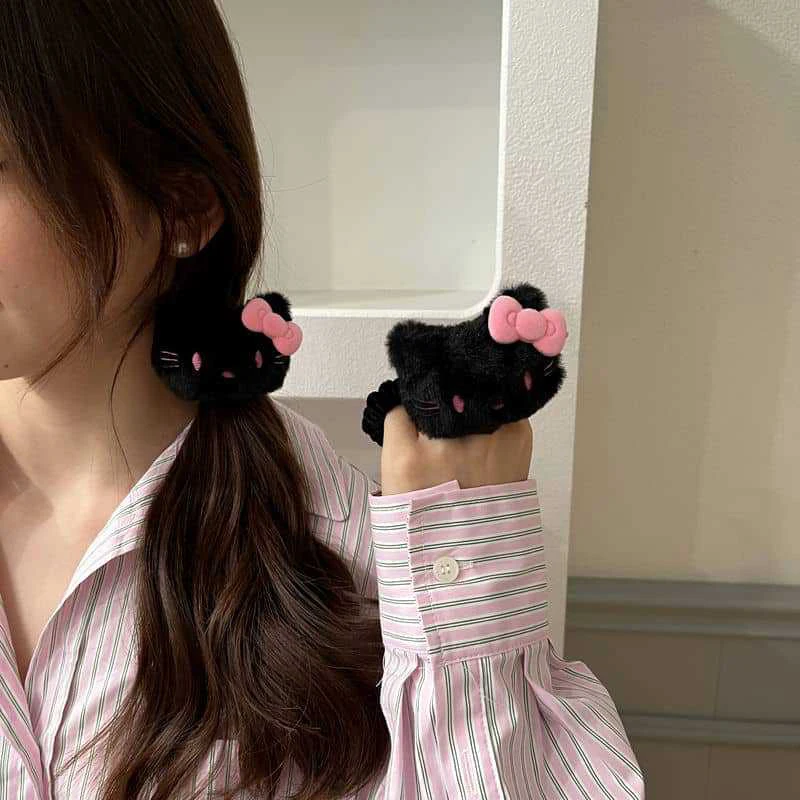 Cute Fashion Sanrio Hair Ring Cartoon Hello Kitty Hair Rope For Women Girls Sweet Versatile Hair Accessories Birthday Gifts