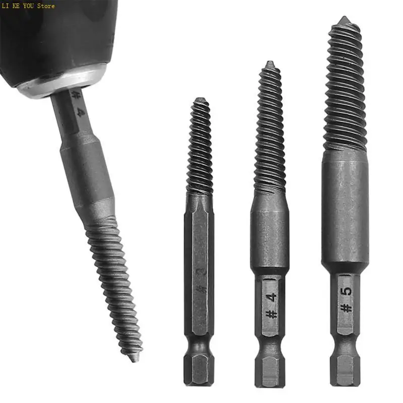 

W3JE 5 Pcs Damaged Screw Extractor Set Shank Flute Bolt Extractor for Home