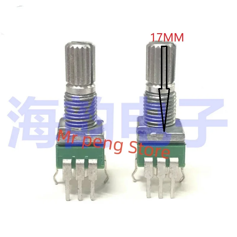 2pcs for ALPHA 10K/25K/50K/100K/1M potentiometer RK09 single tandem vertical 3-pin 17MM shaft