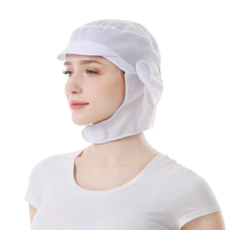 A52E Full Head and Neck Cover Work Cap with Lightweight Fabric, Adjustable Hair Containment Design Hair Cover for Food Service